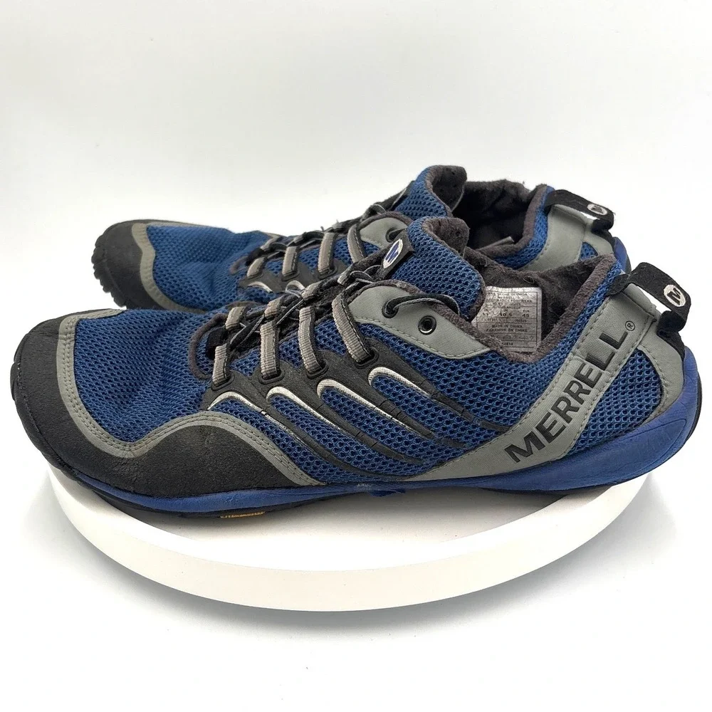Merrell Trail Glove Olympia Mens 11 Blue Barefoot Trail Running Shoes J85523